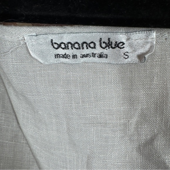 Banana Blue Gray Linen Asymmetrical Tank Dress Made in Australia Size S - Picture 6 of 16